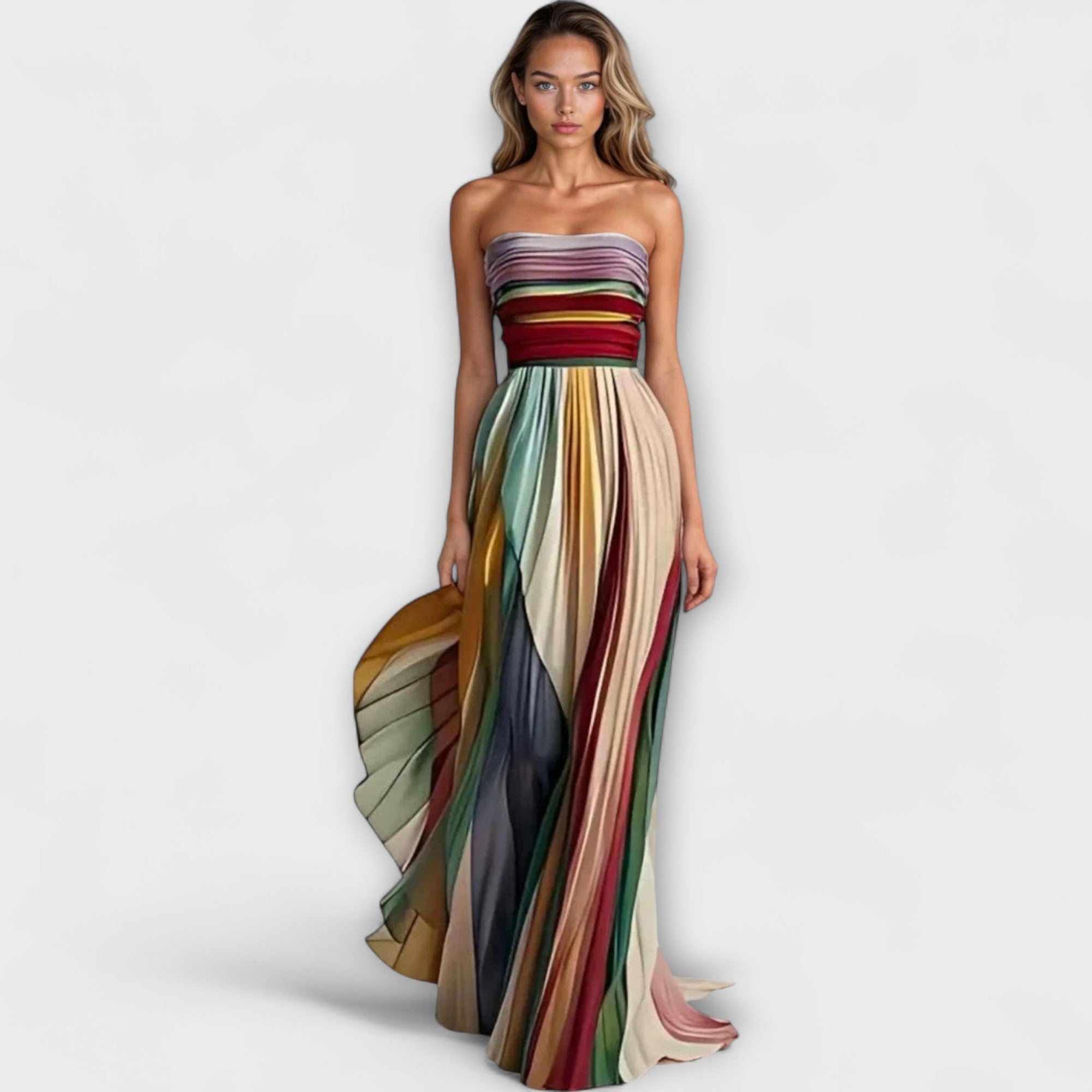 Amara™ | Strapless Pleated Maxi Dress
